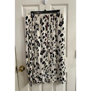 Tickled Teal Women’s Boutique Leopard Print Midi Button-up Skirt Sz XL